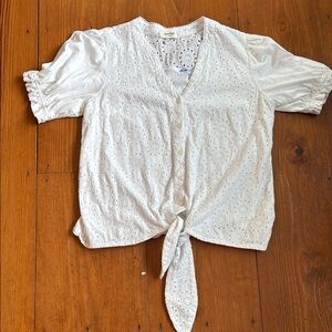 Anthropologie white top large